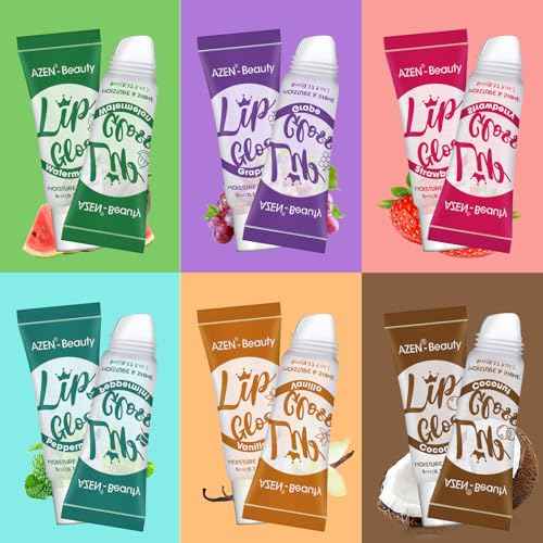 AZEN 24 Pack Lip Gloss Set, Clear Lip Gloss Bulk, Lip Oil for Dry Cracked Lips Moisturizing Hydrating Nourishing with Vitamin E