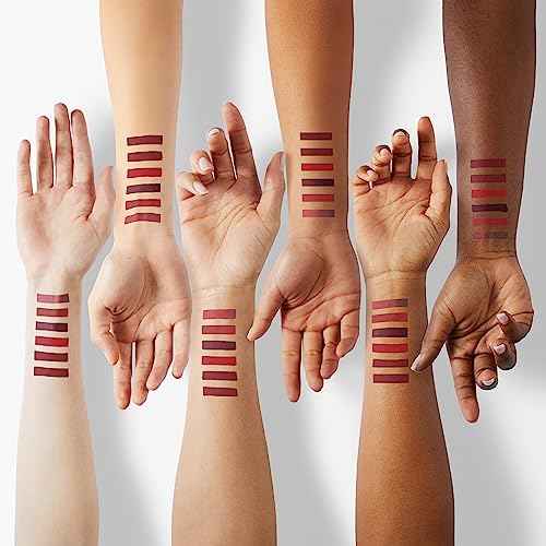 evpct 6Pcs Lipstick Matte Liquid Lipstick Lipgloss Set for Women, Dark Deep Bright Ruby Sexy Brick Red Mauve labiales mate 24 horas originales matte larga duracion 24 Hour Lipstick Long Lasting