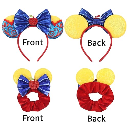 zhezesmila Toy Story Mic Ears Headband Toy Inspired Mouse Ears Scrunchies for Women Hair Accessories Cosplay Party Decorations