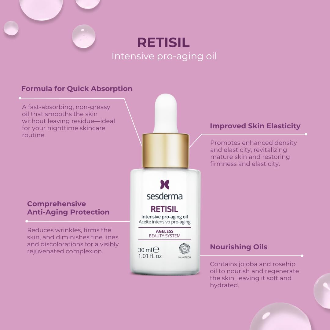 Sesderma RETISIL Pro-Aging Oil - Ageless Beauty System, 1.0 Fl Oz for Youthful Skin