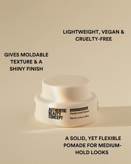 Authentic Beauty Concept Solid Pomade - Medium Hold Hair Pomade for All Hair Types | Vegan & Cruelty-Free | 2.9 oz.