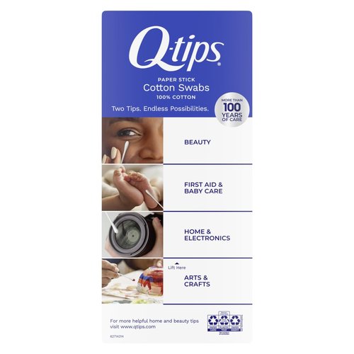 Q-tips Cotton Swabs - 100% Cotton Hygiene & Beauty Care - 750 Count for Gentle Cleaning