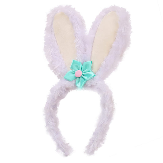 FunSpt Easter bunny Plush headband rabbit ears Halloween costume Purple