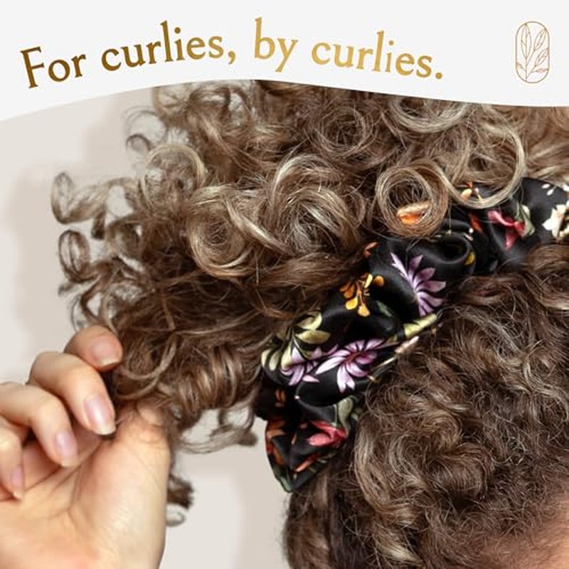Silk Scrunchies for Women Ponytail Holders – Oversized Mulberry Silk Scrunchies – Extra Large No Damage Hair Ties for Curly, Thick, and Thin - Hair Accessories for Women – Amethyst, XL By Curlfriend
