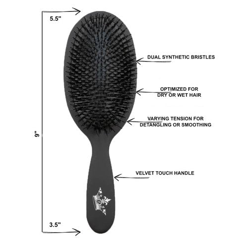 RPZL Boar Bristle Brush - Cushioned Styling Tool for Smoothing & Polishing All Hair Types - Wet or Dry