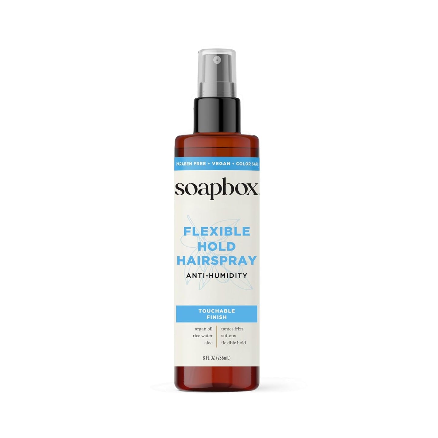 Soapbox Non-Aerosol Hairspray - Flexible Hold & Shine - Anti-Frizz Formula with B5 & Aloe Vera - 8oz