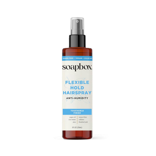 Soapbox Non-Aerosol Hairspray - Flexible Hold & Shine - Anti-Frizz Formula with B5 & Aloe Vera - 8oz