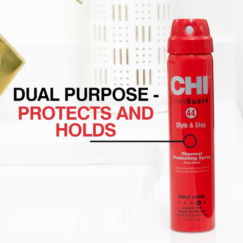 CHI 44 Iron Guard Firm Hold Protecting Spray - Heat Protectant & Hairspray, 2.6 Oz | Sulfate-Free, Paraben-Free