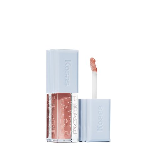 Kosas Wet Lip Oil Gloss - Hydrating Lip Plumping Treatment with Hyaluronic Acid & Peptides, Non-Sticky Finish (Unhooked)