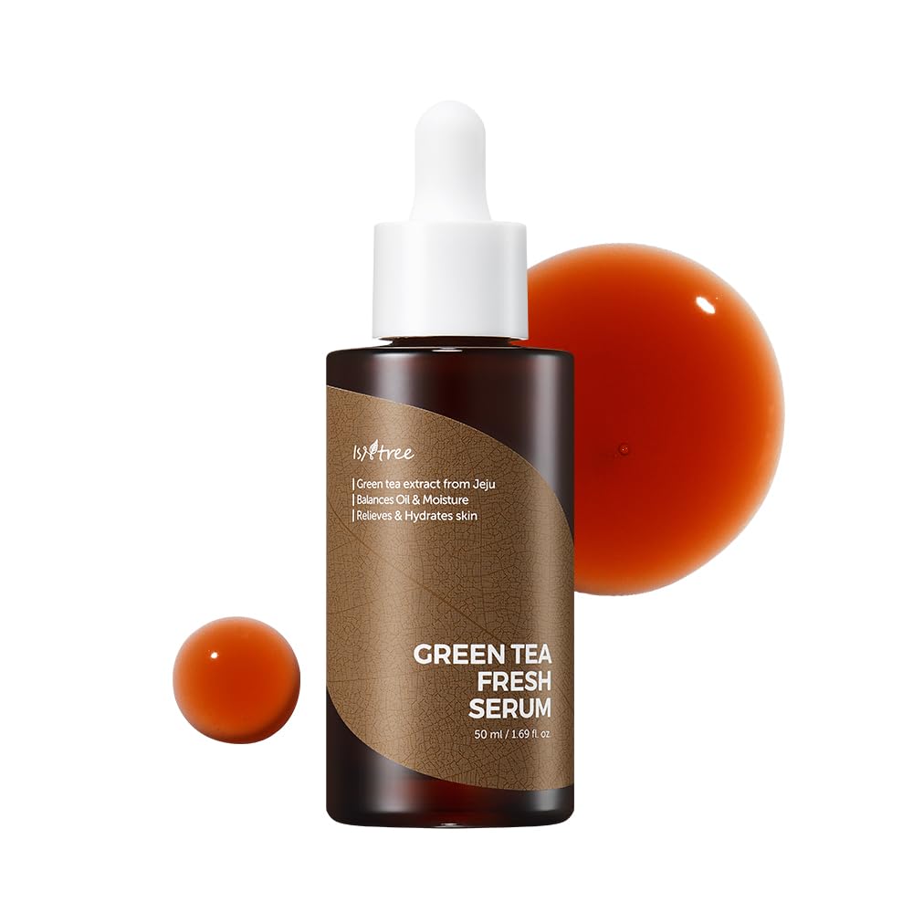 ISNTREE Green Tea Fresh Serum - Hydrating Formula with Jeju Green Tea Extract | 50ml | Balances Oil & Moisture