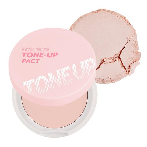 I'M MEME Compact - Tone-Up Pact | Korean Setting Powder for Pink Blur Effect, 0.35 Oz