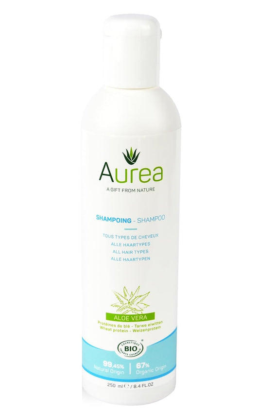 Aurea Aloe Vera Shampoo - Moisturizes & Soothes Hair - Restores Volume & Accelerates Growth - 8.4 Oz