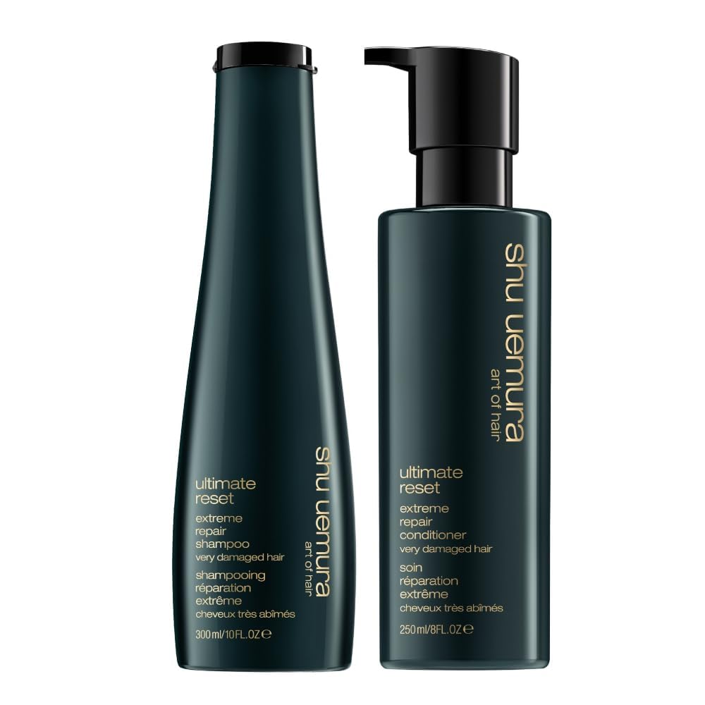 Shu Uemura Ultimate Reset Shampoo & Conditioner Set - Deeply Nourishing for Fine to Medium Hair with Japanese Rice Extract