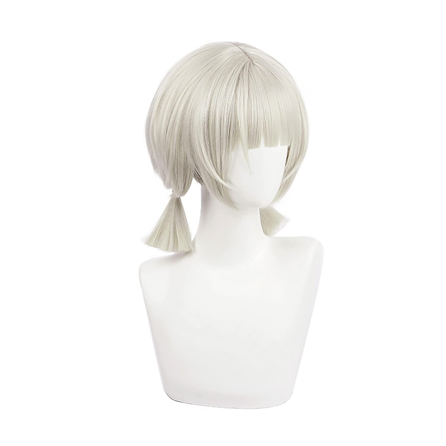 MoeLoli Sayu Cosplay Wig for Genshin Impact Short Bob Wig with 2 Ponytails Costume Hair Wig for Halloween Party (Sayu)