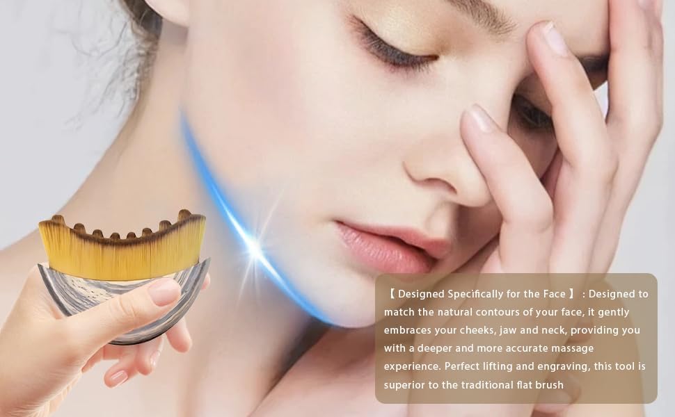 Skiennix Lymphatic Contour Face Brush - Ergonomic Drainage Massager for Fatigue Relief | 1 Piece