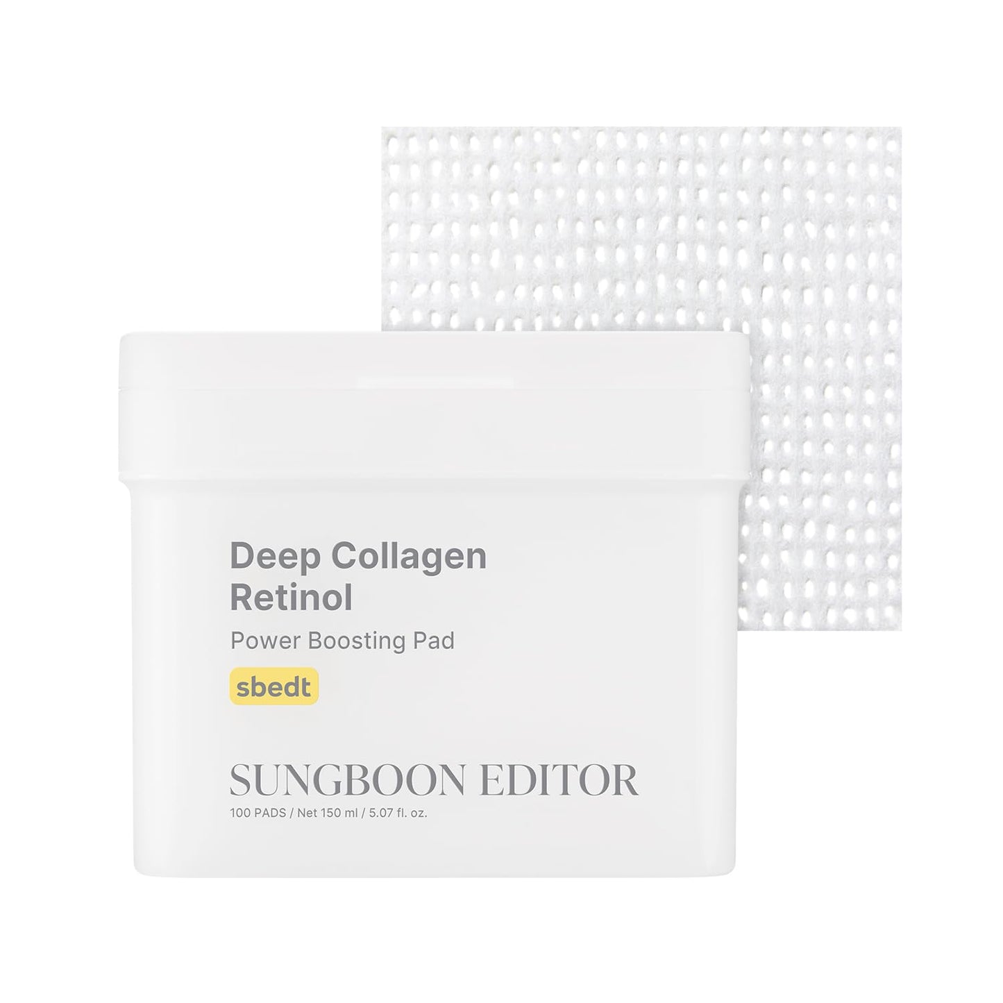 SUNGBOON EDITOR Deep Collagen Retinol Power Boosting Pads - Hydrate & Improve Skin Elasticity | 100 Count