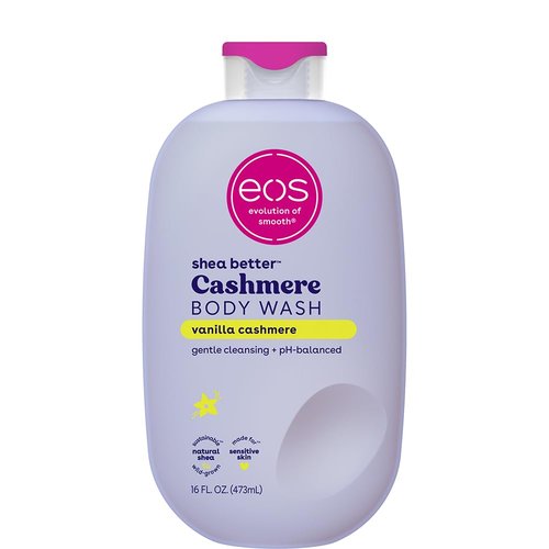 Eos Body Wash - Moisturizing Vanilla Creamy Gel with Shea Butter & Vitamin E | 16 fl oz for Sensitive Skin