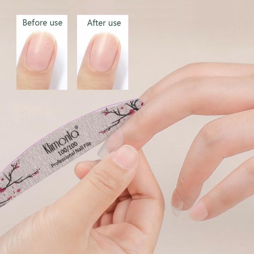 Skiennix 25PCS Floral Nail Files - Professional Double-Sided Emery Boards for Natural & Acrylic Nails | Various Grits 80-240