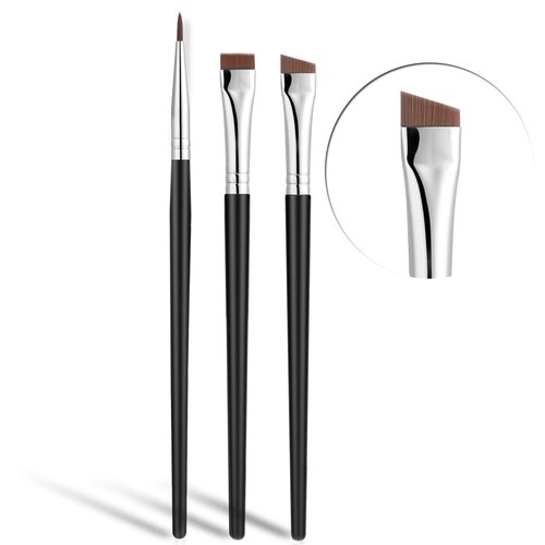 JASSINS Fine Angled Eyeliner Brush Set - Ultra Thin Precision Makeup Tools (3 Pcs)