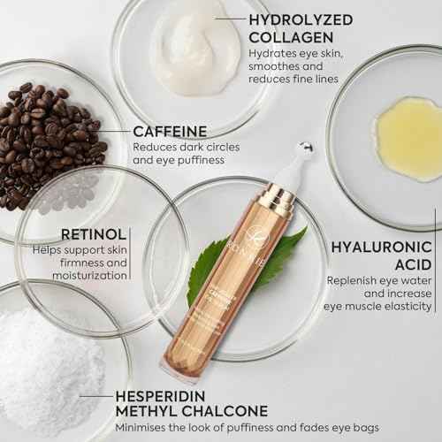 Eye Cream for Dark Circles: Under Eye Cream with Caffeine Retinol - Reduces Under Eye Bags and Fine Lines Gold