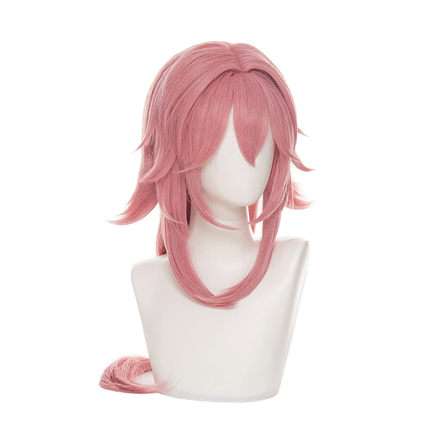 MoeLoli Yae Miko Cosplay Wig for Women Long Wavy Pink Costume Wig, Game Genshin Impact Costume Wig (Yae Miko)