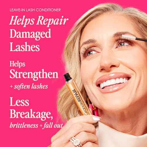 Grande Cosmetics GrandeREPAIR Leave-In Lash Conditioner Strengthens, Softens & Protects with Biotin Peptide & Nourishing Oils- Invisible Formula to Prevent Breakage, Support Healthier Lashes (0.10 oz)