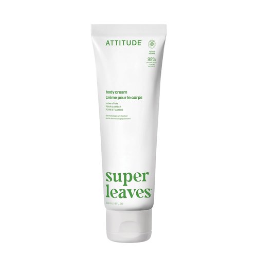 ATTITUDE Body Cream - EWG Verified Vegan Moisturizer for Dry Skin | Pear & Amber Scent, 8 Fl Oz