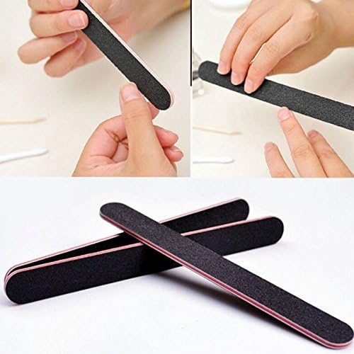 Karlash 10 PCS Double-Sided Nail Files - Professional Grit for Gel Manicure & Pedicure - Black