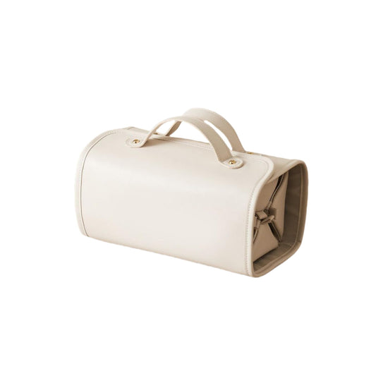 LuyaVogue Portable 4-in-1 Foldable Cosmetic Bag - Large Capacity, Waterproof Travel Makeup Organizer with Detachable Design (White)