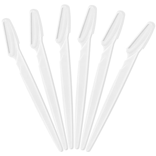 Skiennix Eyebrow Razor Set - 6 Pcs Multipurpose Facial Hair Removal Tools for Men & Women | White