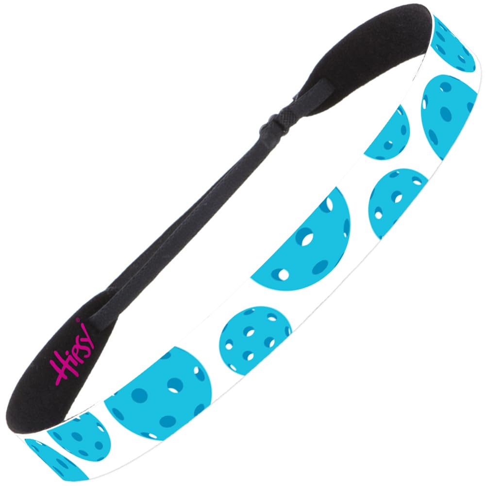 Hipsy Women's Adjustable No Slip Pickleball Headband Sports 7/8" Wide Pickle Ball Head Band for Women Girls and Teens (Blue)