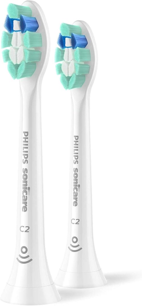 Philips Sonicare C2 Plaque Control Toothbrush Heads - Genuine Replacement, White, 2 Pack, HX9022/77