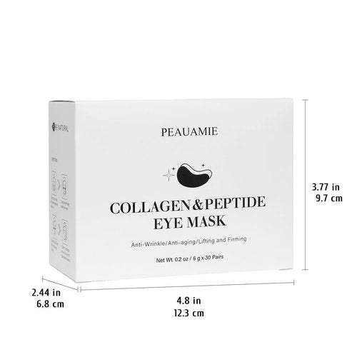 PEAUAMIE Under Eye Patches Collagen and Peptide Eye Mask for Dark Circles and Puffiness,Face Mask Skin Care Products 30 Pairs