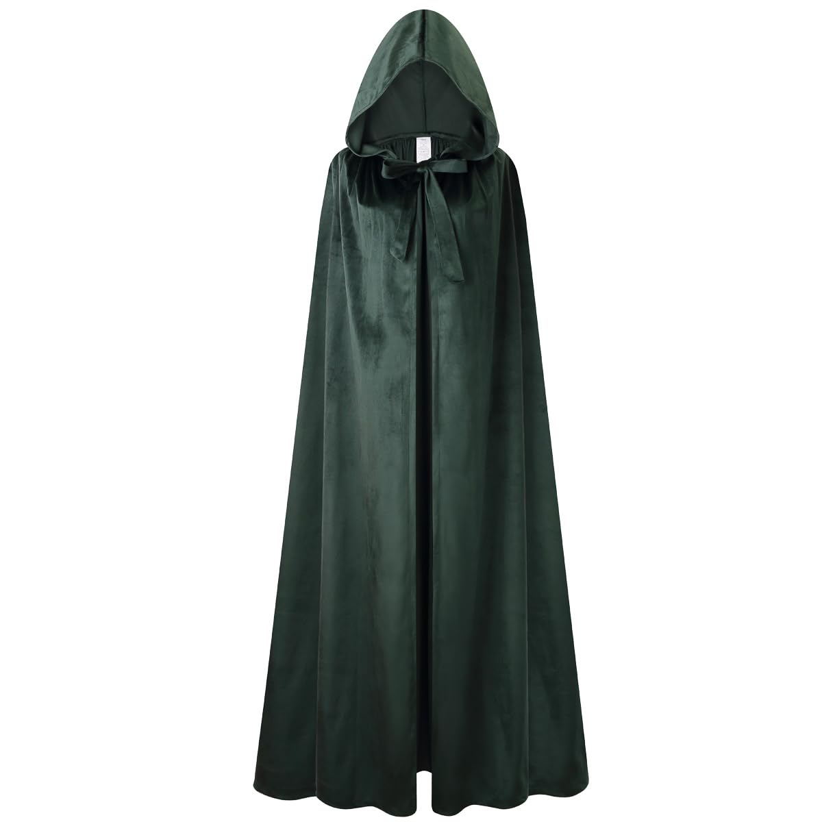 yolsun Unisex Adult Deluxe Wool-Blend Hooded Cloak Dutch Velvet Cape for Halloween Cosplay Costumes(Dark green,59'')