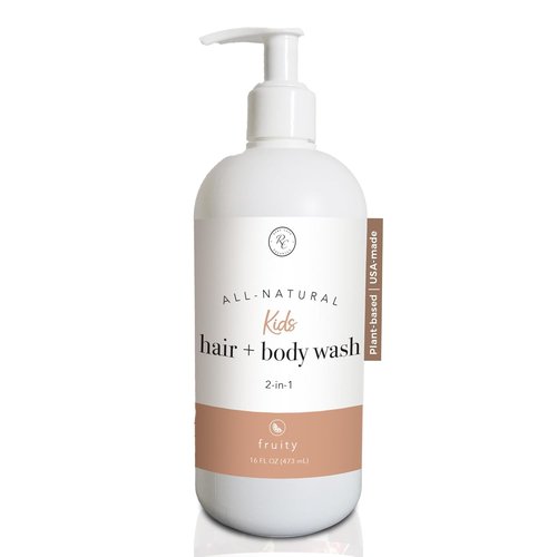 Rowe Casa Organics 2-in-1 Kids Hair & Body Wash - Fruity Scented Shampoo & Body Cleanser - 16 Fl. Oz