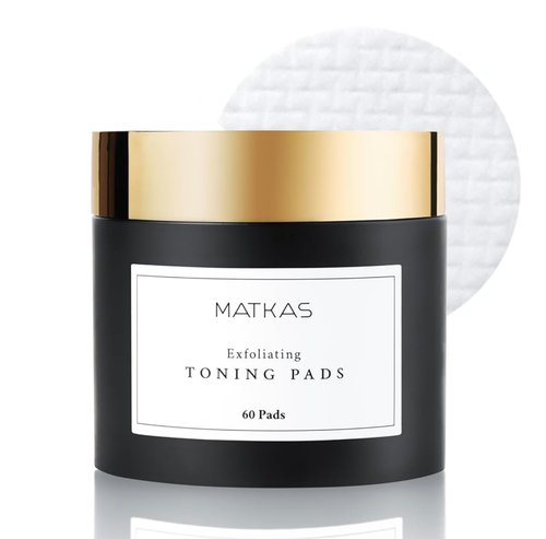 MATKAS Korean Exfoliating Toning Pads - 60 Pcs Glycolic Acid Toner for Dark Spots & Pore Minimizing