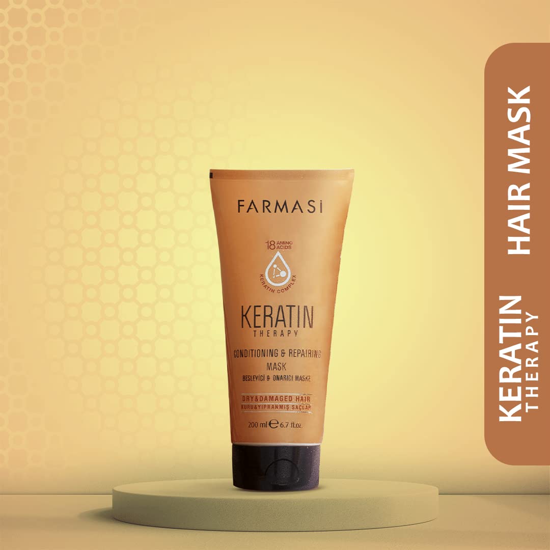 FARMASi Professional Keratin Therapy Hair Mask - Deep Repair & Moisture for Color-Treated Hair | 6.7 fl oz
