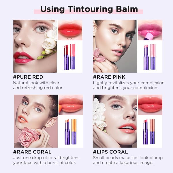 DEWYCEL TINTouring Balm - Pure Red | Non-Sticky, Moisturizing Tinted Lip Balm for Chapped Lips | 0.16 oz (4.5g)