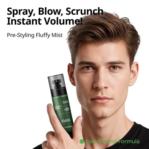 LIRAN Volumizing Prep Spray - 100 ml Green Cedarwood Scent for Instant Volume & Matte Texture