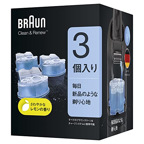 Braun Clean & Renew Refill Cartridges CCR, Replacement Shaver Cleaner Solution for Clean&Charge Cleaning System, Pack of 3