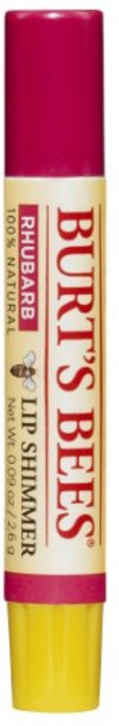 Burt's Bees Lip Shimmer - Rhubarb Flavor | Hydrating Color, 0.09 oz (Pack of 5)