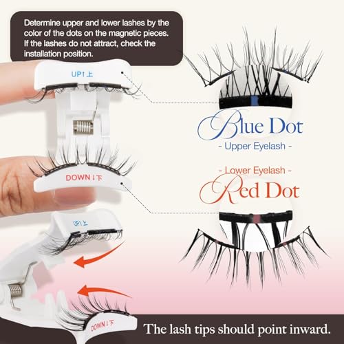 LASHVIEW Upgrade Magnetic Eyelashes with Applicator Reusable Soft Magnetic Eyelashes Natural Look No Glue Needed Magnetic Eyelashes Magnetic Lashes Kit Easy to Wear and Remove(A02)