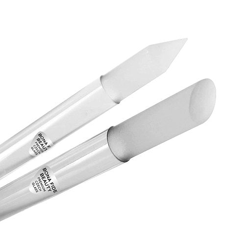 BONA FIDE BEAUTY Glass Cuticle Pusher - Dual-Ended Manicure Tool - Premium Czech Quality