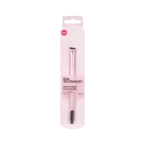 Real Techniques Dual-Ended Brow Brush - Shape & Fill Eyebrows | Travel-Friendly Spoolie & Liner, Vegan