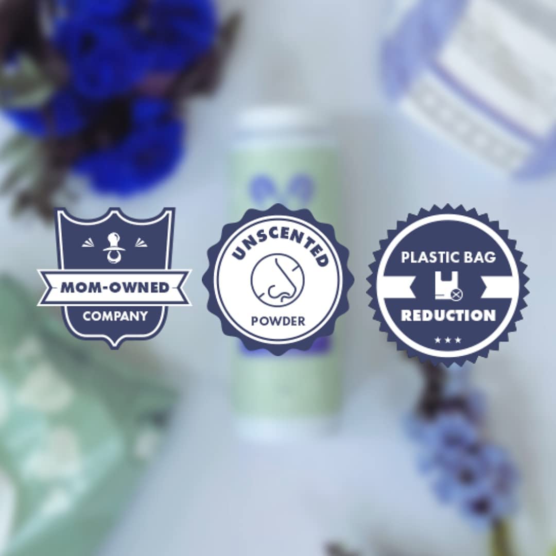 Diaper Dust | Activated Charcoal Diaper Deodorizing Powder - Portable, Unscented Odor Eliminator - 2 Pack