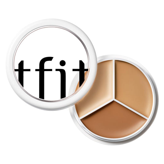 TFIT Multi-Use Pot Concealer - High-Pigmented Triple Palette | Full Coverage & Crease-Proof | 01 Neutral, 0.52 Oz