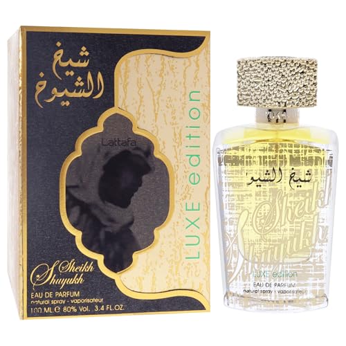 Lattafa Sheikh Al Shuyukh Luxe Edition ? Spicy, Sweet, Woody, Amber ? Eau de Parfum Spray Long-Lasting Fragrance for Unisex, 3.4 Ounce / 100 ml