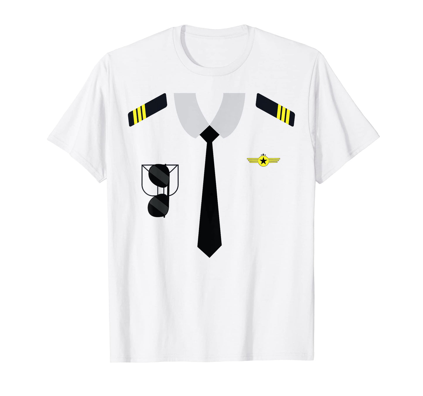 Airplane Pilot Costume Funny Aviation Uniform Men Boy Girl T-Shirt