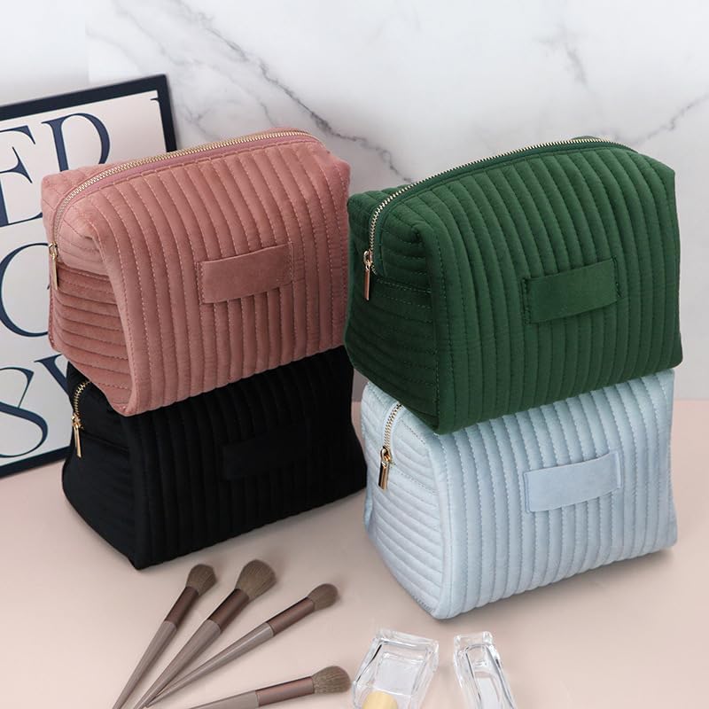 Skiennix Velvet Travel Makeup Bag - Soft Cosmetic Organizer for Women | Ideal Gift for Teachers & Nurses