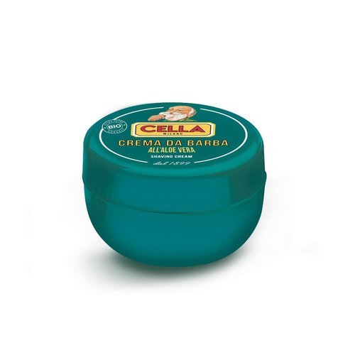 Cella Milano Aloe Vera Shaving Cream Soap - Luxurious Lather & Razor-Glide Protection | 150g, Made in Italy Since 1899